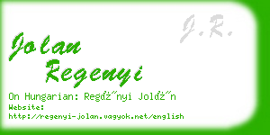 jolan regenyi business card